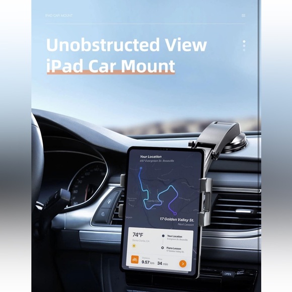 Dashboard Tablet Holder for Car 🚙 Suction Cup Car 🚗 Mount w Large Clamp - Picture 3 of 7